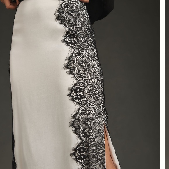 Maeve Black and White Lace Midi Skirt - Picture 3 of 4